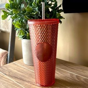 Starbucks 2019 Rose Gold Bling Studded Cold Cup Tumbler 24oz